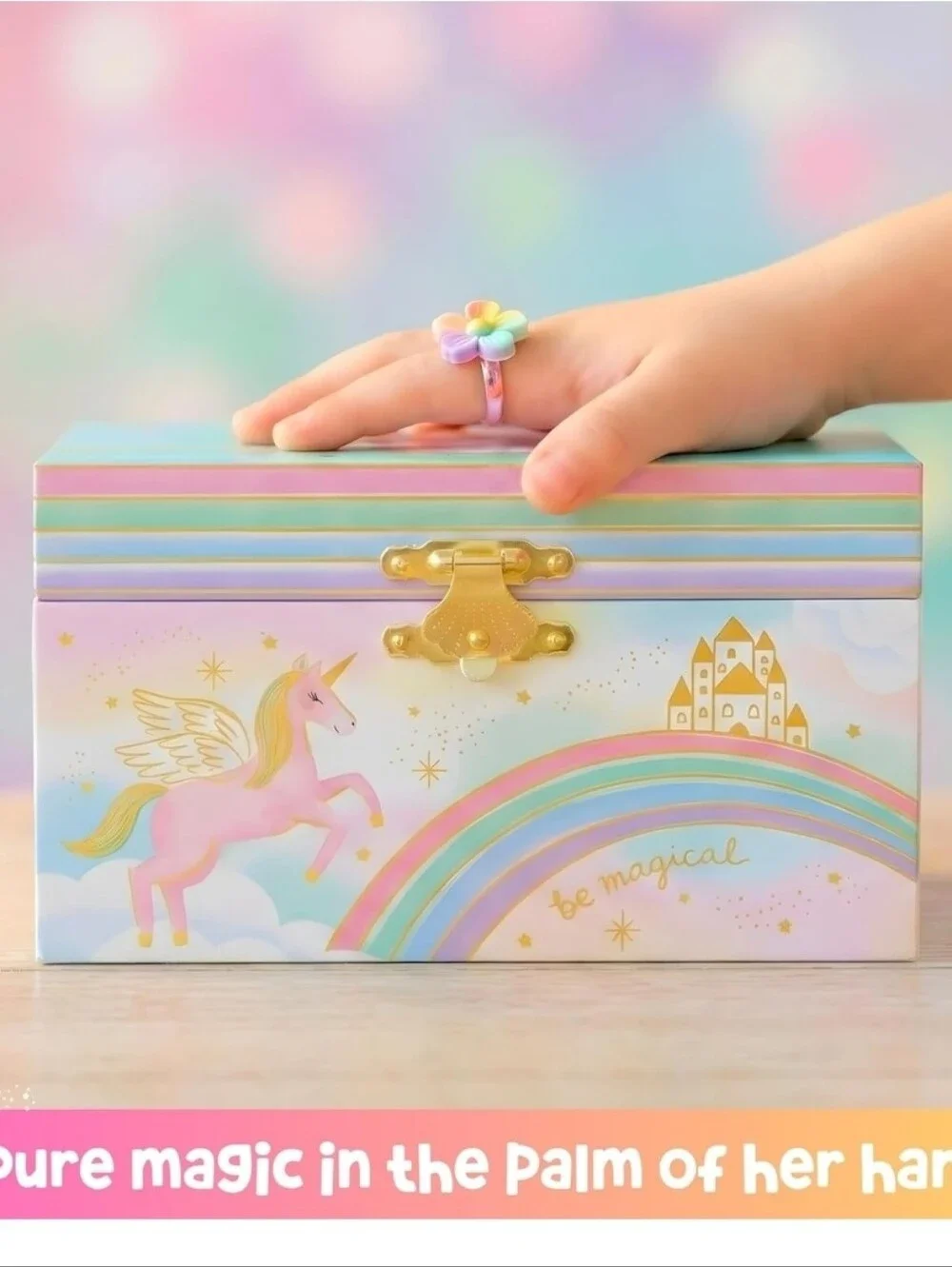 Giggle & Honey Musical Unicorn Jewelry Box For Girls NWT